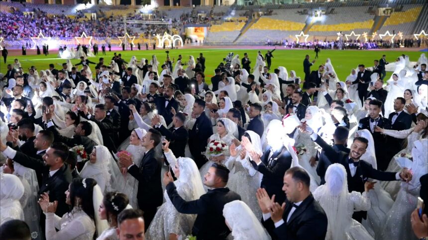 500 شاب وفتاة.. المنطقة الشمالية العسكرية تنظم حفل زفاف جماعي